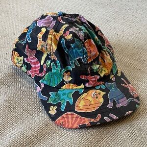 Smart Scrubs Multicolor Cat Print Cap